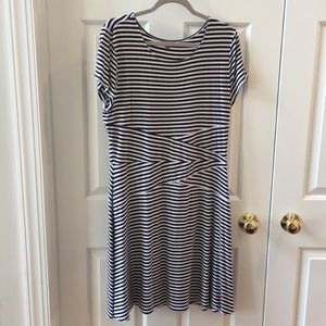 Navy/White Striped T-Shirt Dress
